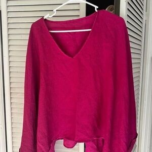 Women's Pink V-Neck Top